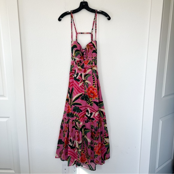 FARM Rio Pink Floral Midi Dress - Picture 6 of 10